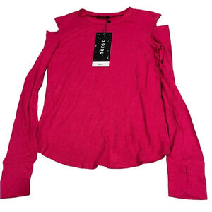 NWT Terez Girls‎ Cold Shoulder Pink Long Sleeve Shirt